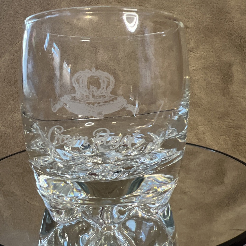 Crown Royale‎ Whiskey Glass Etched Made in Italy